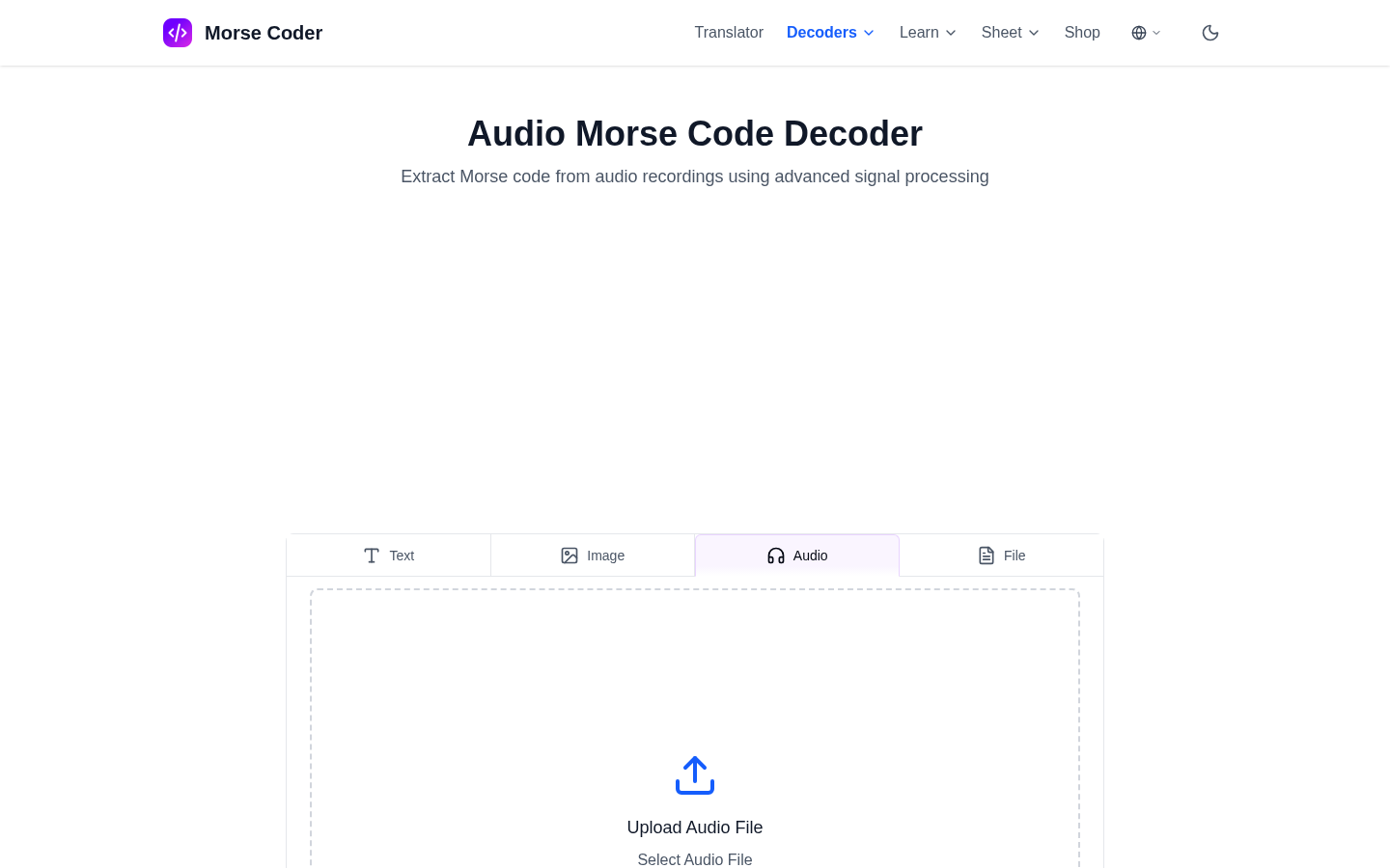 Morse audio decoder