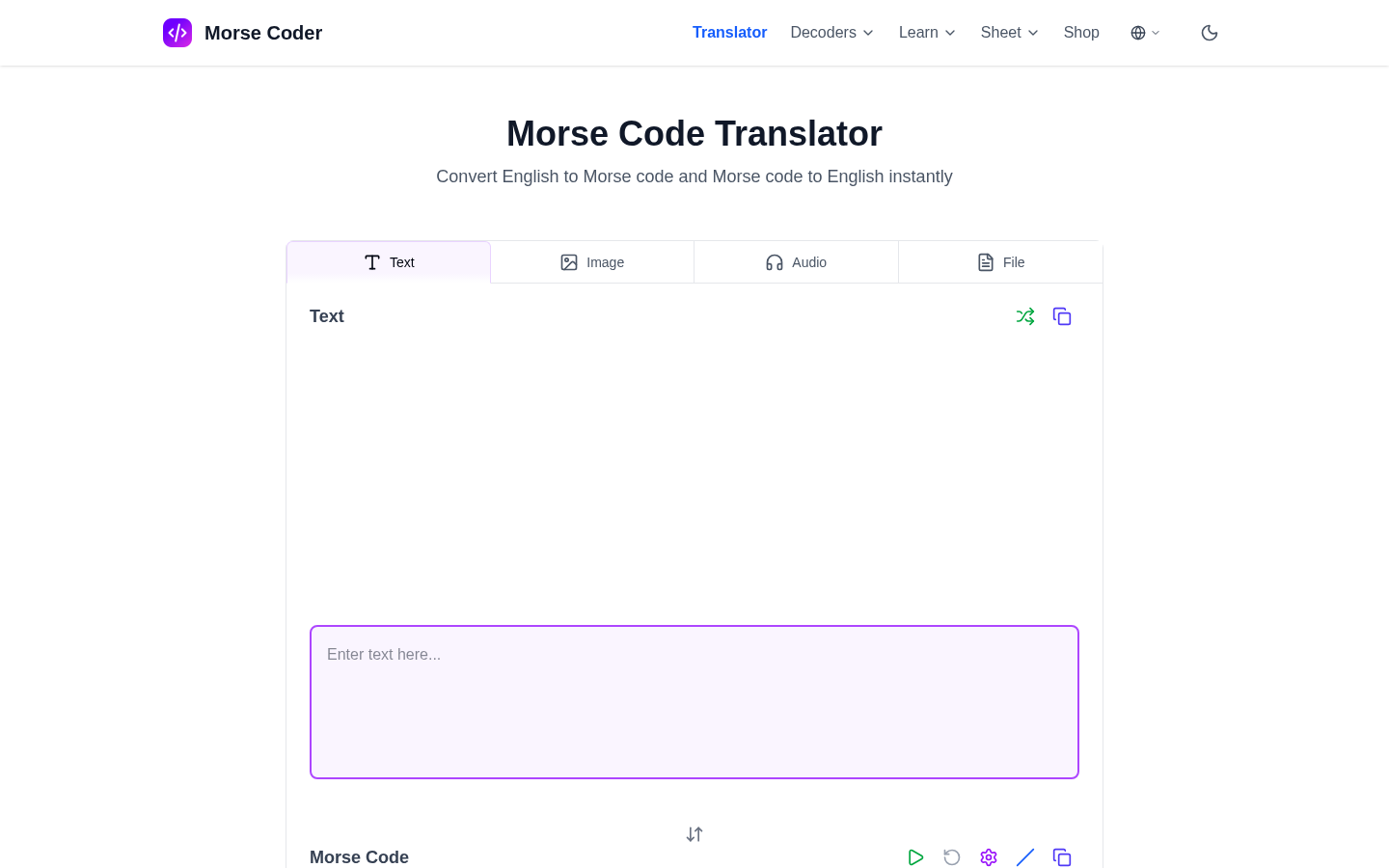 Morse Coder homepage